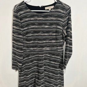 Elevate Your Workwear: LOFT Long Sleeve Black Stripe Dress